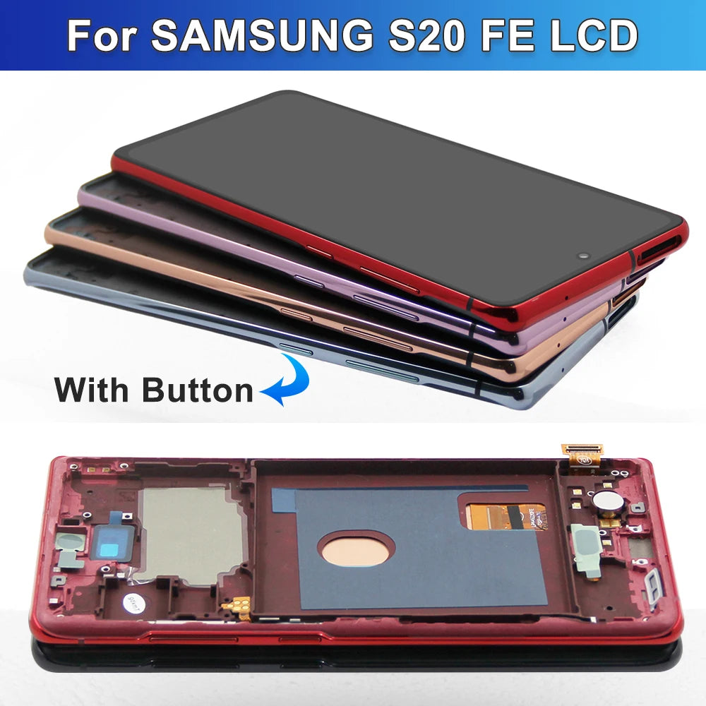 High-quality LCD screen replacement for Samsung S20 FE with responsive touch and vibrant 2160x1080 resolution.