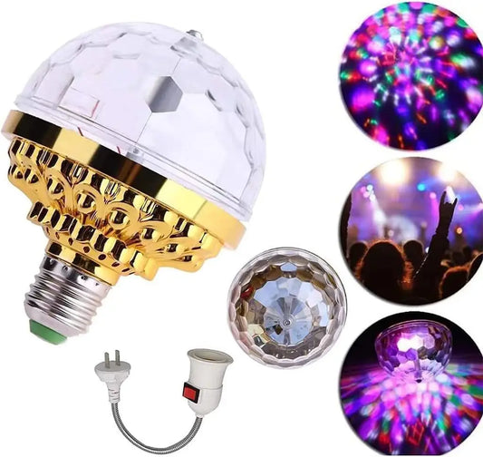 Colourful Rotating Disco Light Bulb for Parties & Home