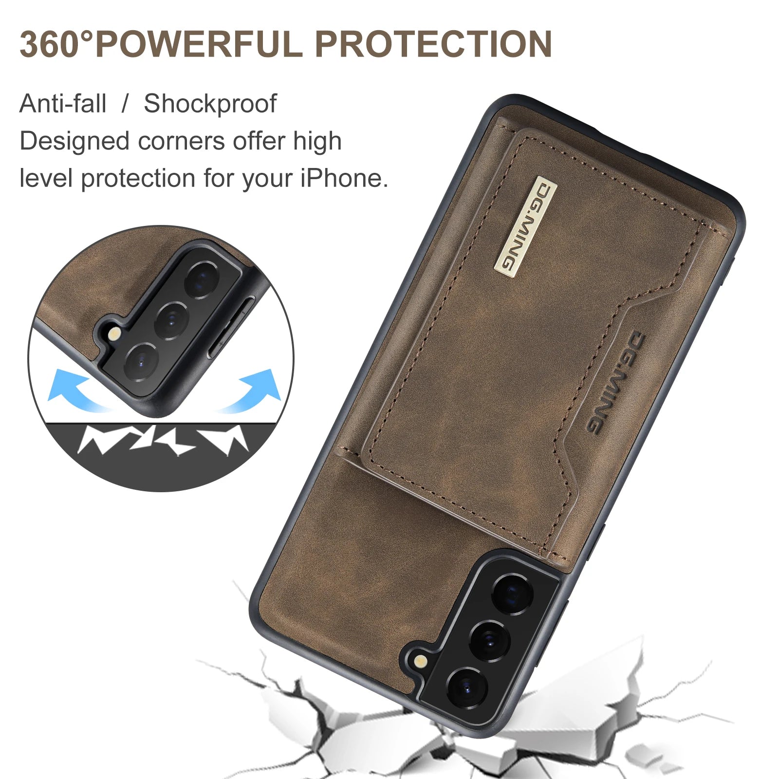 Slim Magnetic Wallet Case with Convenient Kickstand for Samsung Devices